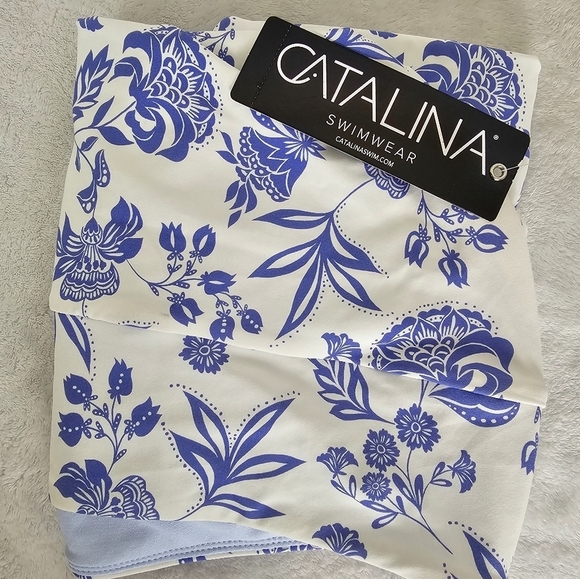 Catalina 3X High-Waist Blue Floral Bikini Bottoms UPF50+ NWT Swim - Picture 10 of 10
